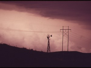 <p>Windmill and powerplant</p> Boyd Norten, 1973, Flickr